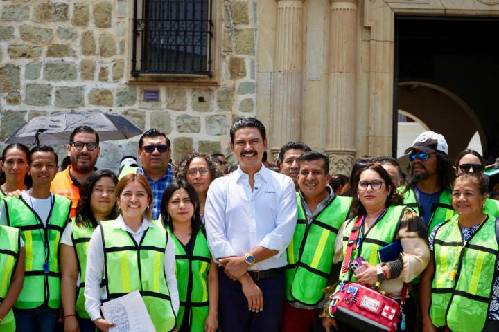 Simulacro de Sismo en el Palacio Municipal de Oaxaca de Juárez, un ejercicio de prevención ejemplar