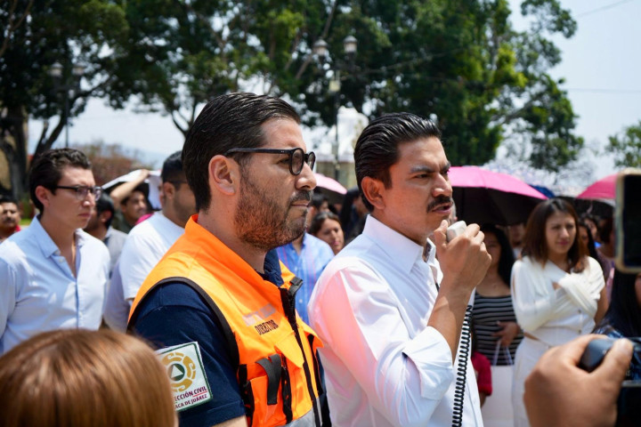 Simulacro de Sismo en el Palacio Municipal de Oaxaca de Juárez, un ejercicio de prevención ejemplar