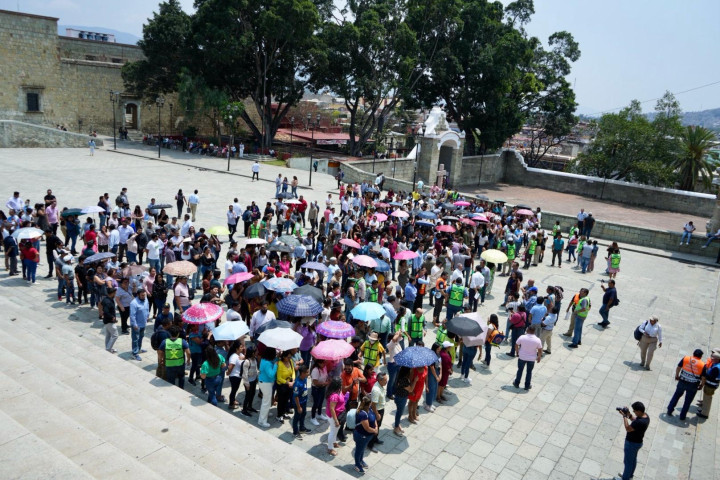 Simulacro de Sismo en el Palacio Municipal de Oaxaca de Juárez, un ejercicio de prevención ejemplar