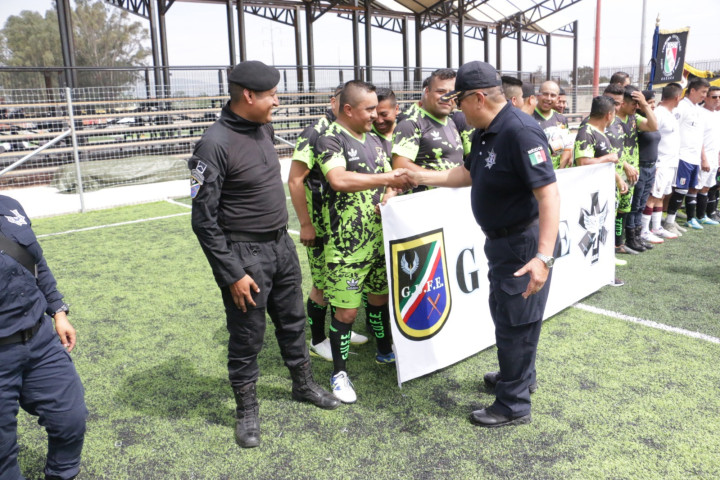Con cuadrangular de futbol celebran Aniversario del Grupo Urbano de Fuerzas Especiales