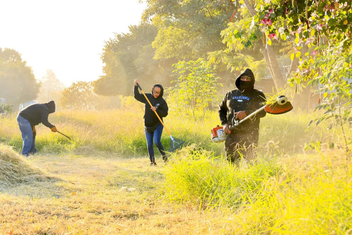 Vecinas y vecinos de Eucaliptos participaron en una exitosa jornada de Tequio Vecinal