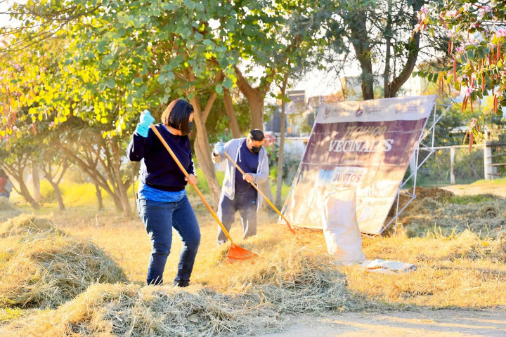 Vecinas y vecinos de Eucaliptos participaron en una exitosa jornada de Tequio Vecinal